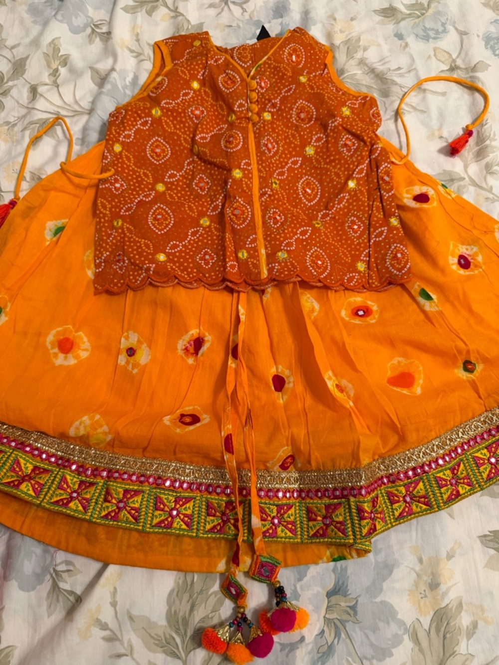 Kids  yellow traditional outfit AARONG 3 PCs dress Bengali dress